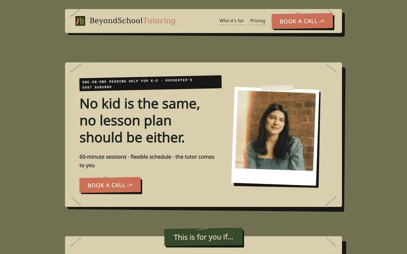 Beyond School Tutoring website