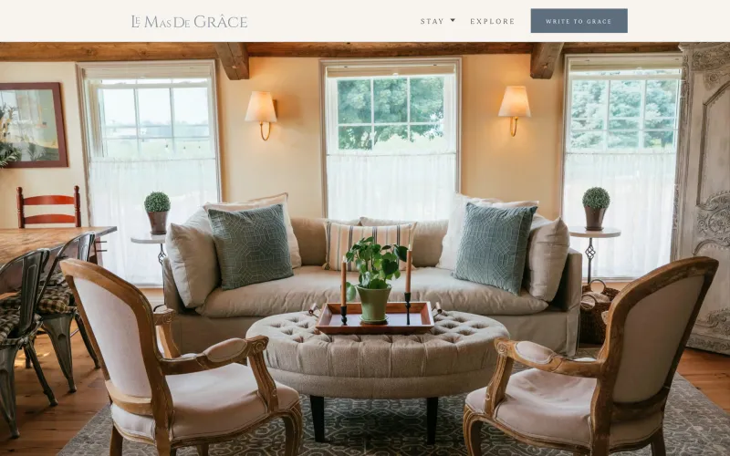 Le Mas de Grâce website homepage